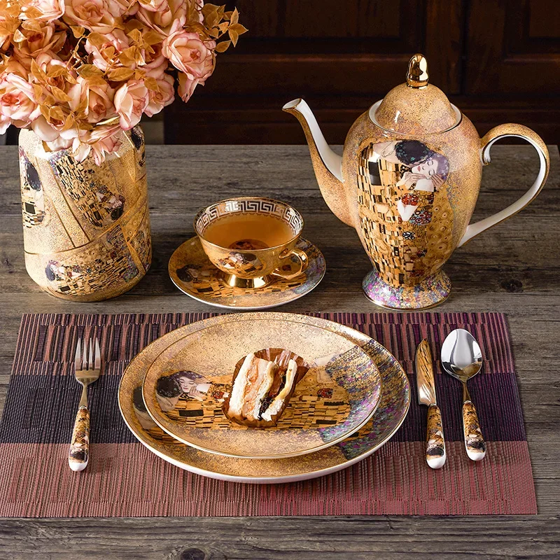 Coffee Tea Creamer - Gustav Klimt Bone China Koffieservies Luxe
