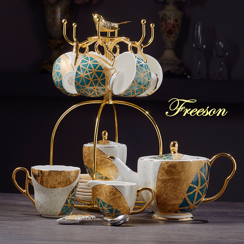 Coffee Tea Creamer - Luxe Bone China Koffie Set Gouden