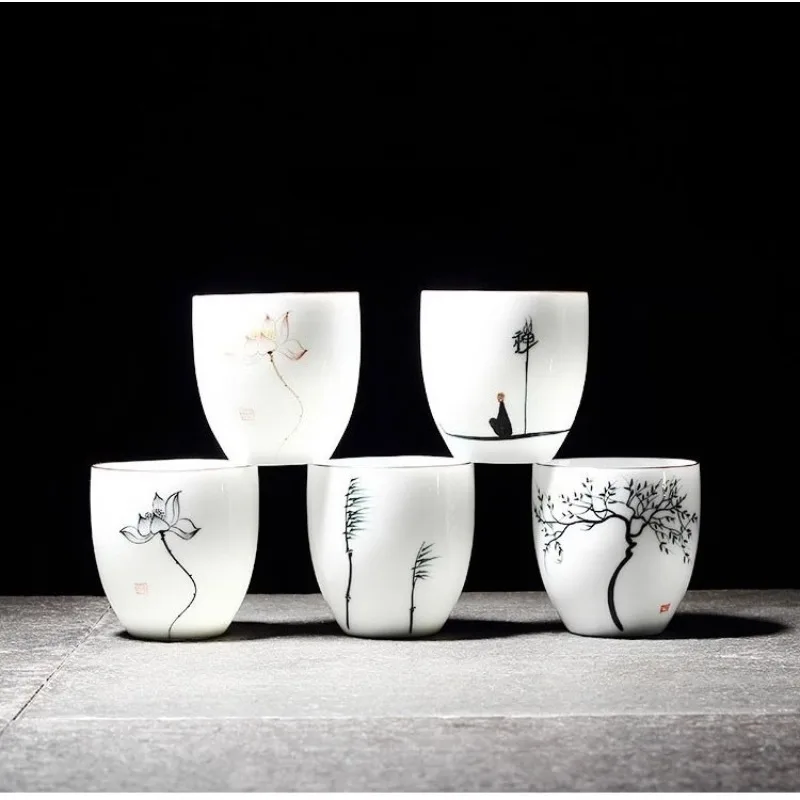 Tea Coffee Utensils - 1PC Handgetekende keramische theekop Kung Fu