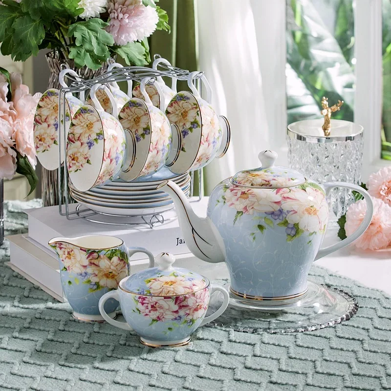 Coffee Tea Creamer - Roze Blauwe Bloem Bone china Koffiekopje