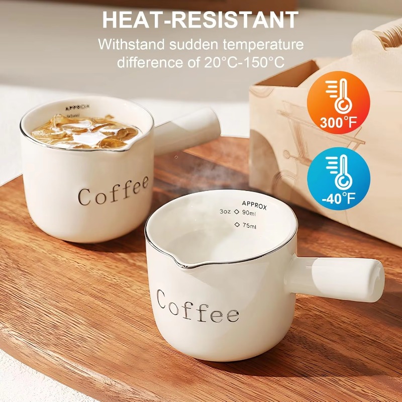 Coffee Tea Creamer - Mini keramische koffiekop met handvat V-vormige