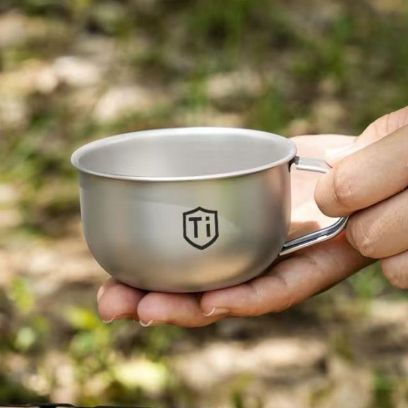 Coffee Tea Equipment - MINI Camping Waterbeker Titaniumlegering Draagbare thee-koffiekop