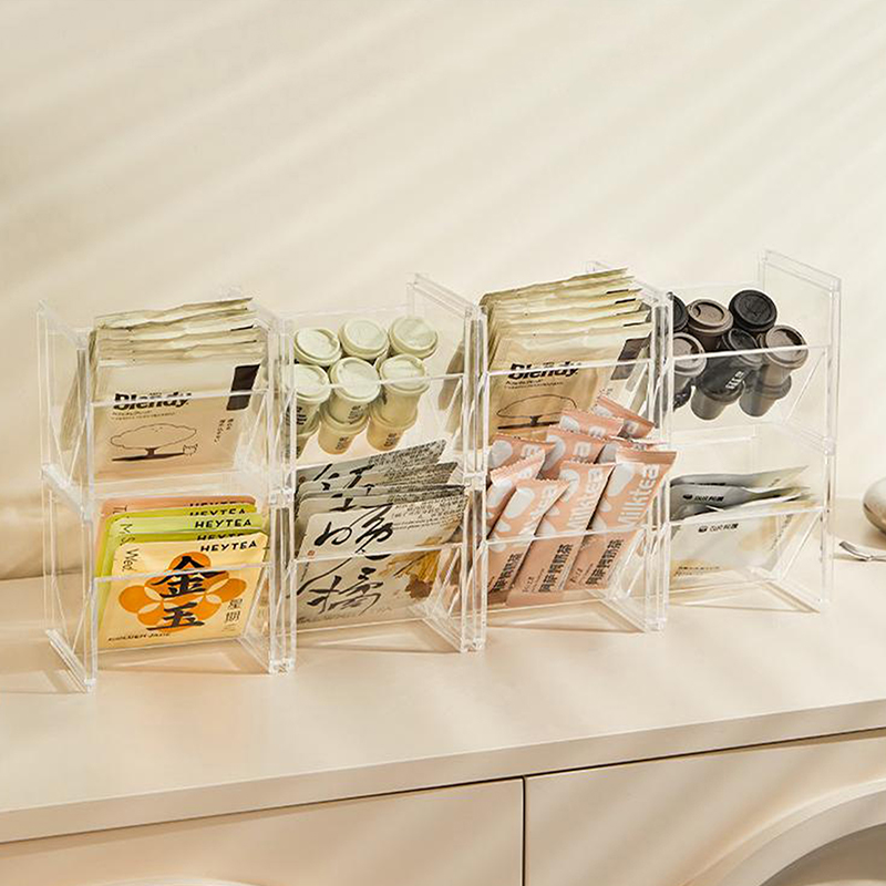 Coffee Tea Creamer - Verticale theedooshouder, stapelbare theezakjeshouder, organizer, doorzichtige
