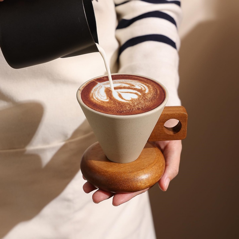 Tea Coffee Utensils - Retro koffiekopjes Hittebestendige conische keramische koffiekopjes