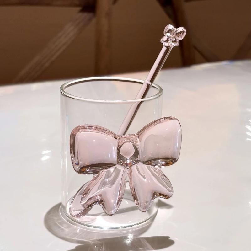 Roze met strik versierde glaze - Tea Coffee Utensils recensie en prijs