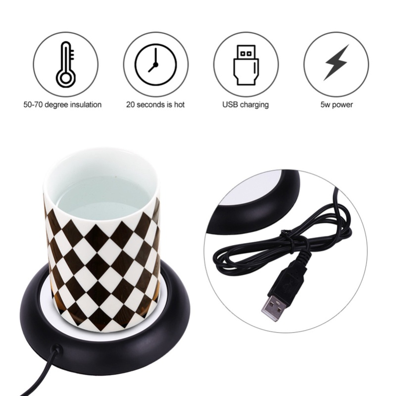 USB-kopwarmermat met houtnerfp - Coffee Tea Warmer recensie en prijs