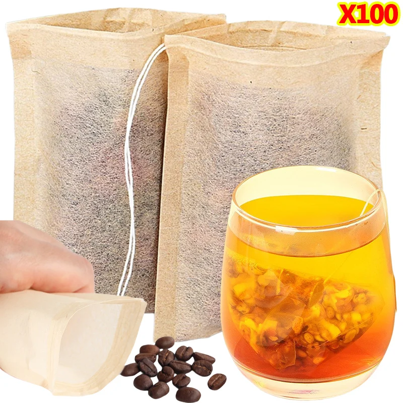 100 Stuks Theezakjes Met Trekk - Coffee Tea Leaf And Bean recensie en prijs