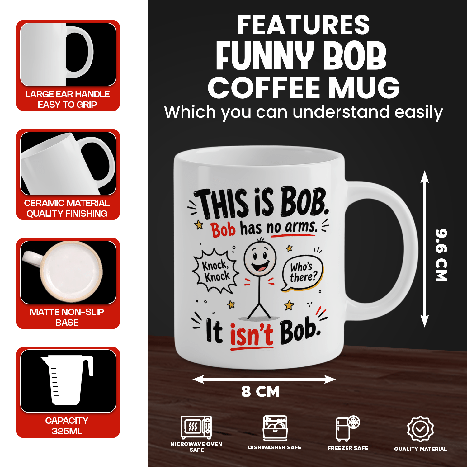 Grappige witte keramische koff - Coffee Tea Jokes recensie en prijs