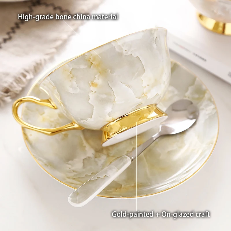 Marmeren Bone China Koffieset  - Coffee Tea Creamer recensie en prijs