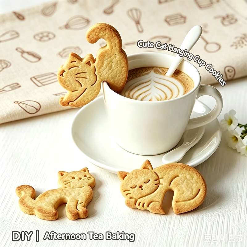 Cartoon hangende kopjes katten - Coffee Tea Pictures recensie en prijs